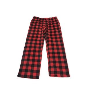 Royal Class Pajama Pants Mens Size Large L Stretch Buffalo Check Plaid Red Black
